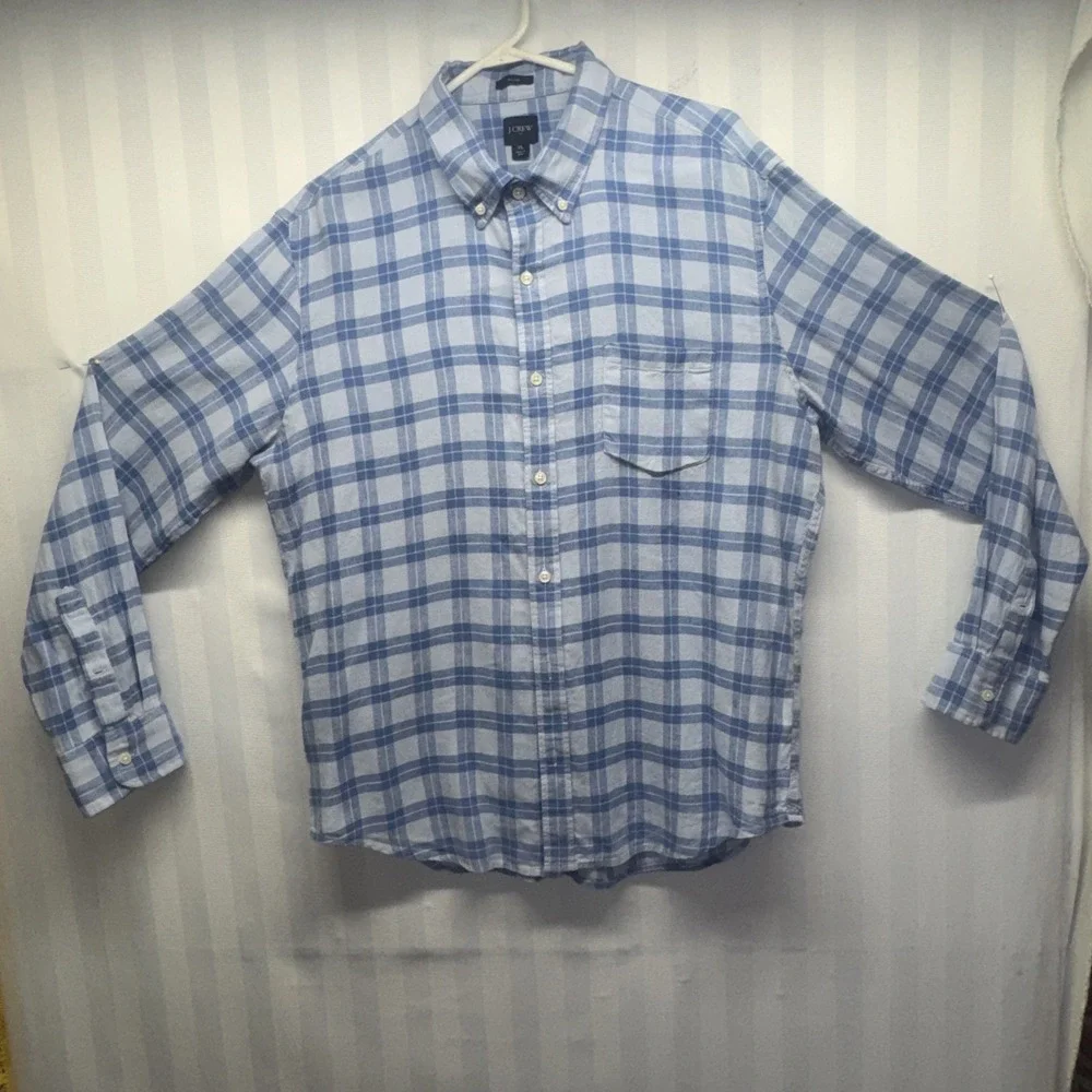 J Crew‎ Mens Slim Fit Long Sleeve Button Down Shirt Size XLBlue